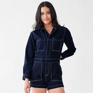 DL1961 Hannah Denim Zip-Front Romper